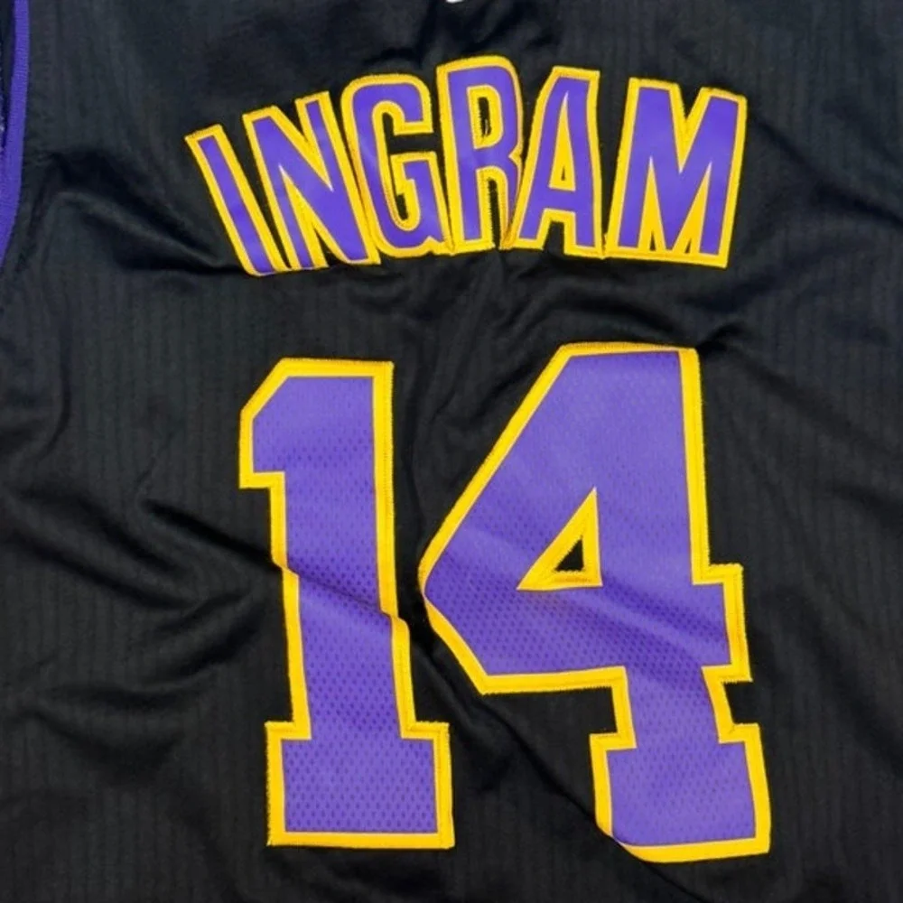 Brandon Ingram 14 Los Angeles Lakers Adidas Jersey Mens Small Black NBA Swingman